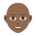 👩🏾‍🦲 woman: medium-dark skin tone, bald display on JoyPixels